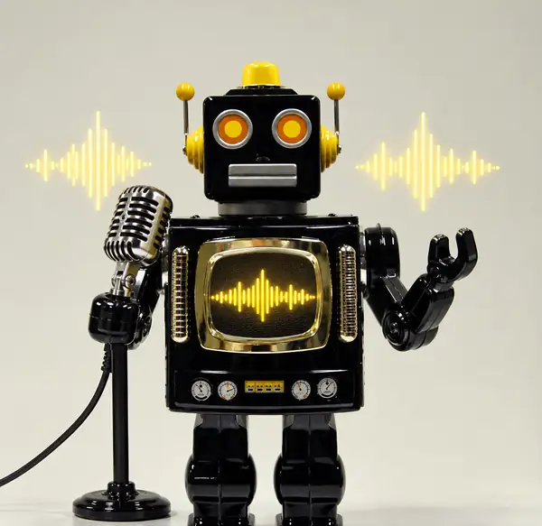 Small black and yellow vintage robot