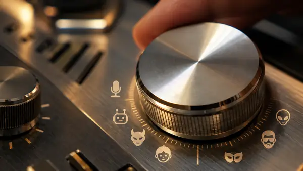 Hand turning a radio tuning knob