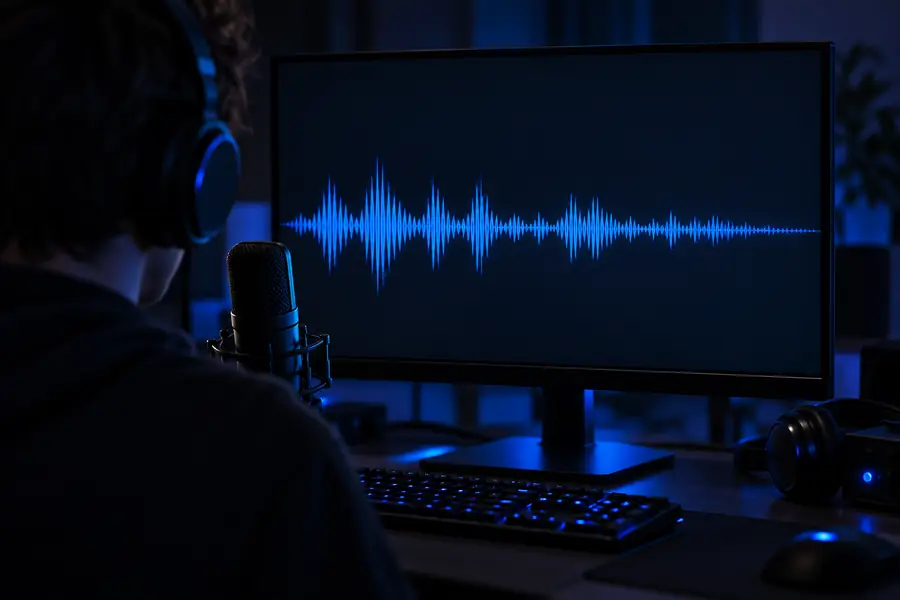 Illustration of an ordinary recorded voice on a computer screen